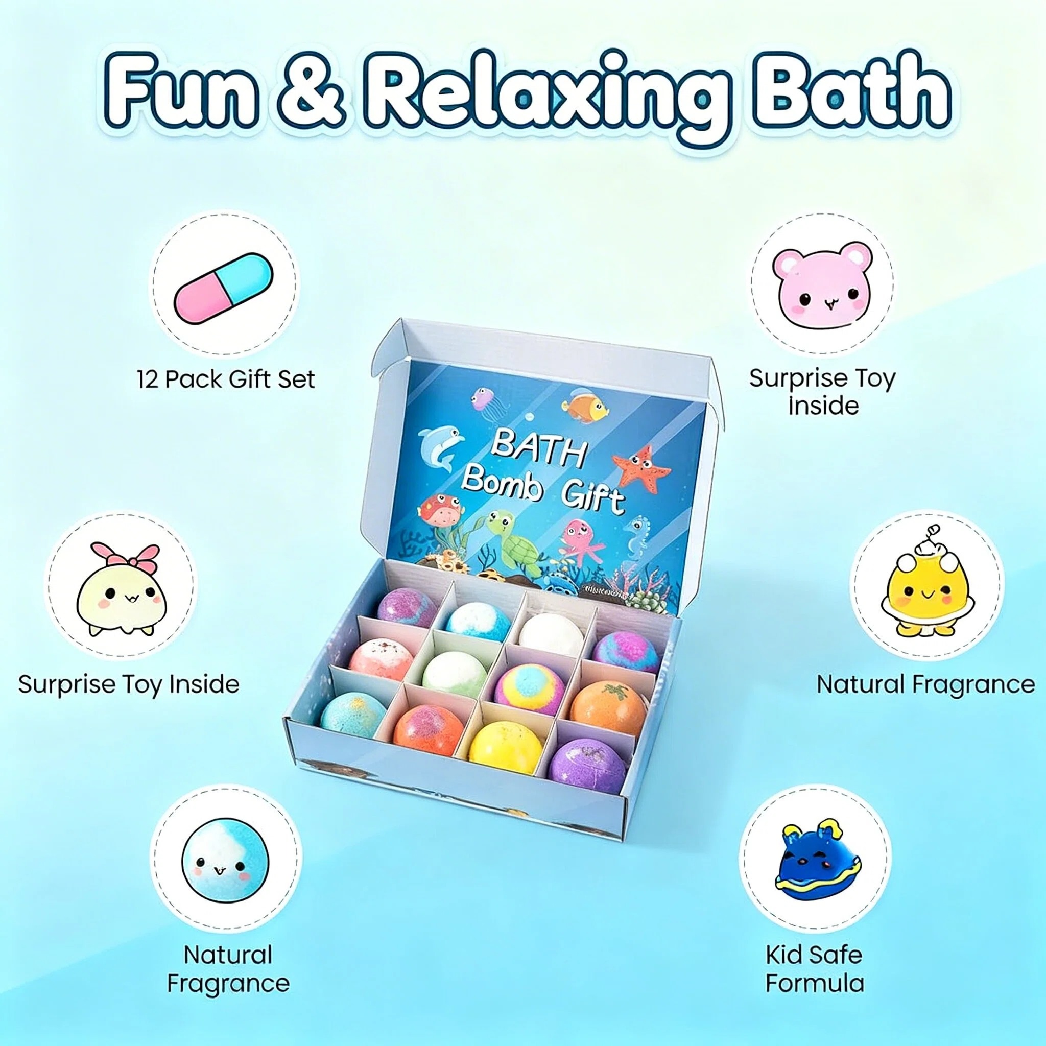 Baby Products For Bathing - 12 قطعة من كرات الاستحمام الفوارة