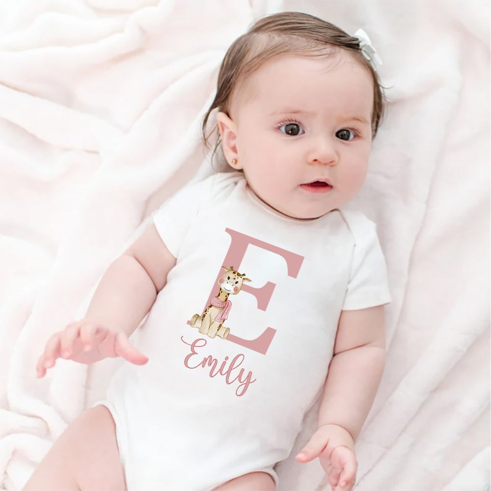 Baby Products Name - بدلة جسم بطبعة غزال شخصية ،