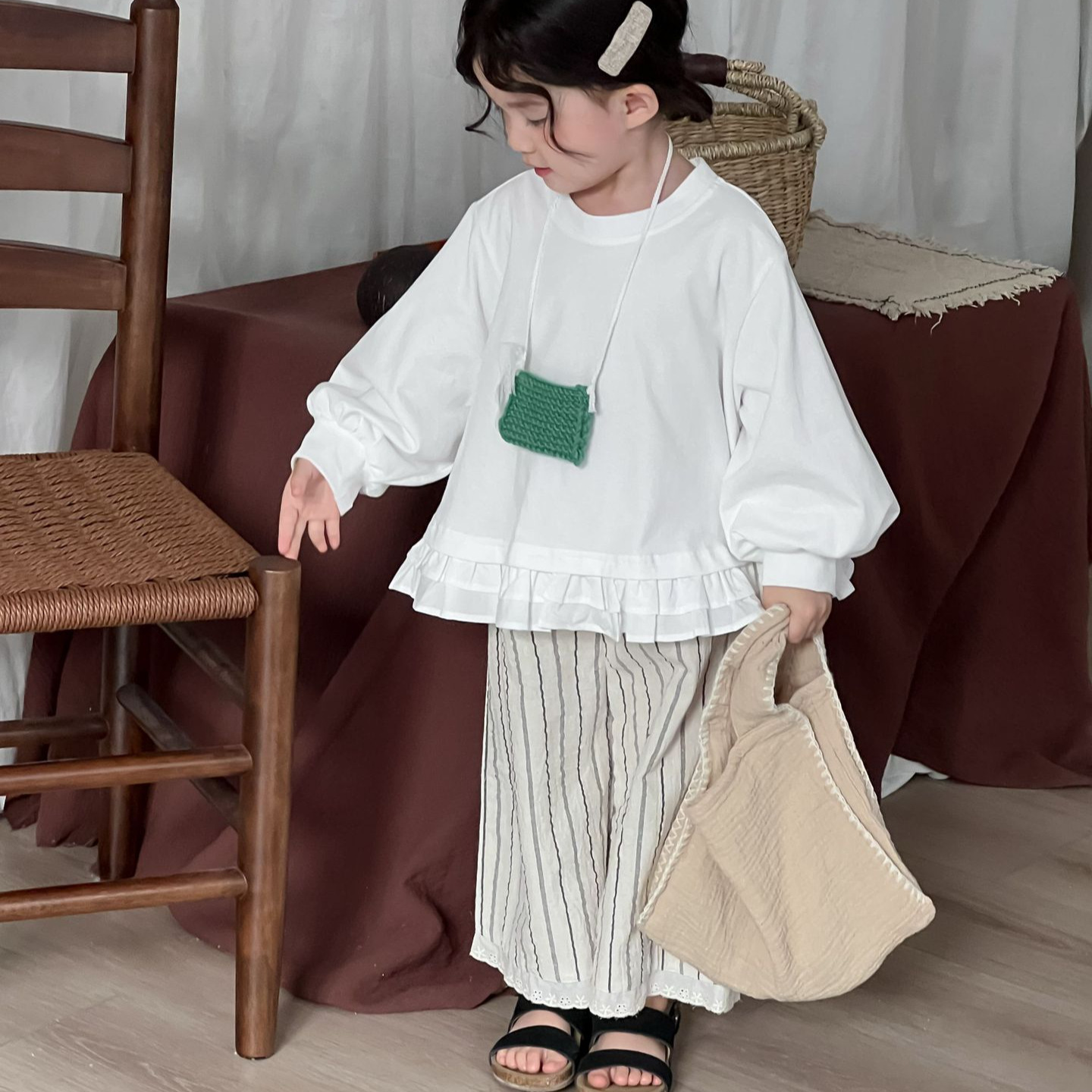2025 الفتيات طفل ريترو فضفاض ا - مراجعة Baby Products Korean وسعره